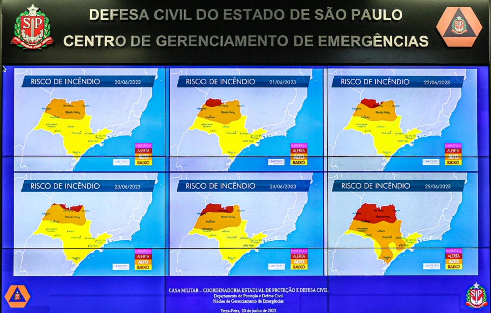 Defesa Civil Estadual usa satélites e mapas em tempo real para prevenir e combater focos de incêndio