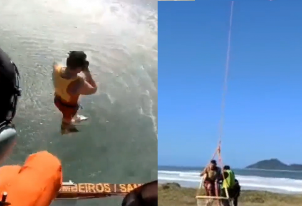 Surfista é resgatado após ficar 4 horas à deriva no mar em Santa Catarina