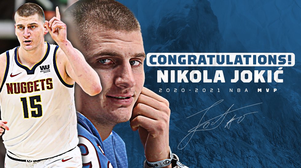 Nikola Jokic é eleito o MVP da temporada regular da NBA