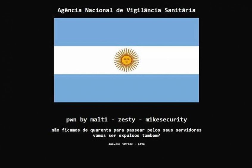 Hackers atacam o site da Anvisa, colocam bandeira da Argentina e provocam: ‘Vão nos expulsar também?’