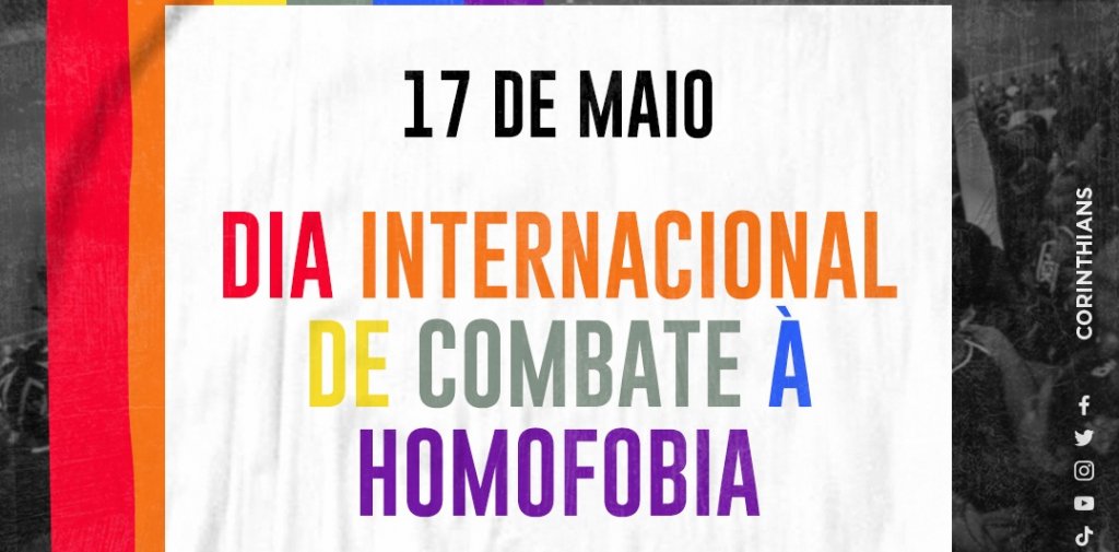 Corinthians é criticado por tirar cor verde da bandeira LGBTQIA+ em post sobre o Dia Contra a Homofobia 