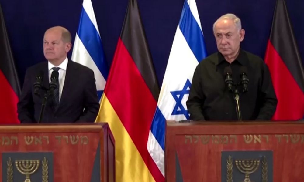 Em conversa com Olaf Scholz, Netanyahu faz apelo para mundo se unir e derrotar Hamas como fez com nazismo