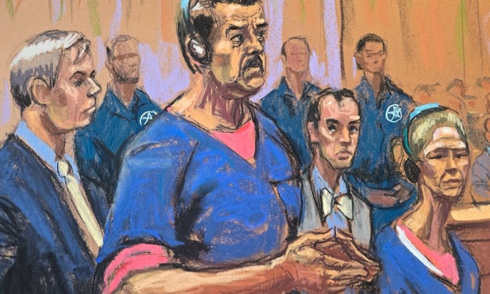 Desenhos mostram como Maduro estava durante audiência em NY 