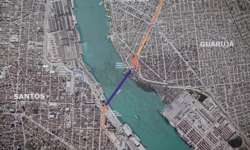 TCU libera aporte federal de R$ 2,6 bi para túnel submerso que ligará Santos e Guarujá
