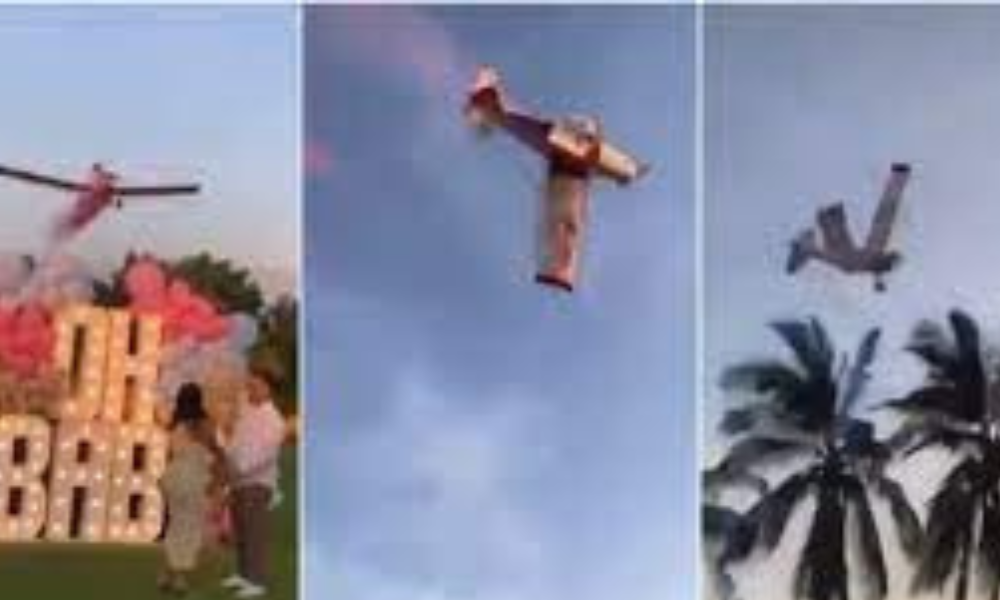 Avião cai durante ‘chá revelação’ no México; veja o vídeo