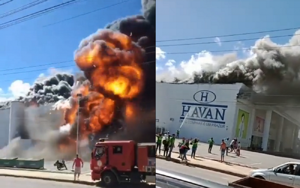 Incêndio destrói loja da Havan na Bahia; veja vídeos