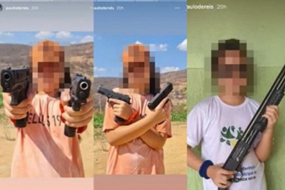 Prefeito de Caetanos (BA) publica fotos da filha com armas de fogo em sua rede social