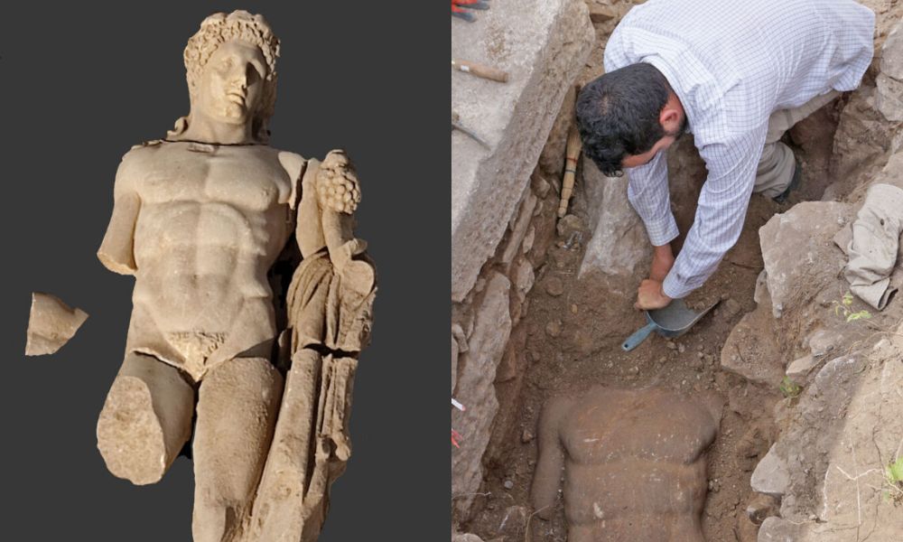 Estátua de Hércules de 2 mil anos é encontrada por arqueólogos na Grécia
