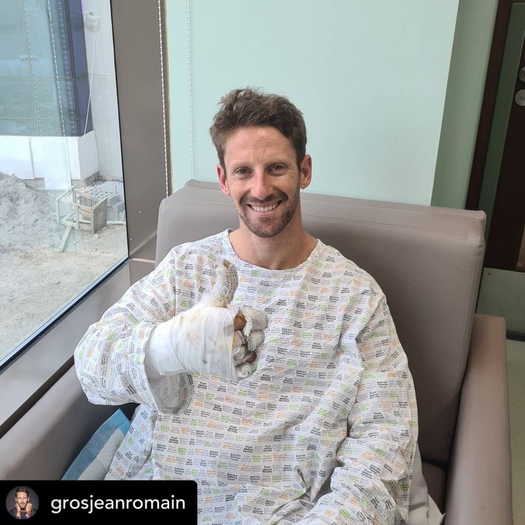 Grosjean recebe alta do hospital após ‘ver a morte de perto’ em grave acidente no Bahrein
