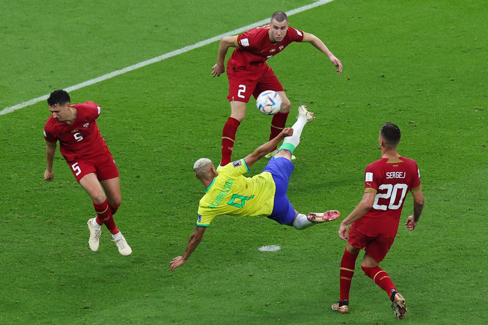 Gol de Richarlison contra a Sérvia é eleito o mais bonito da Copa do Mundo 2022