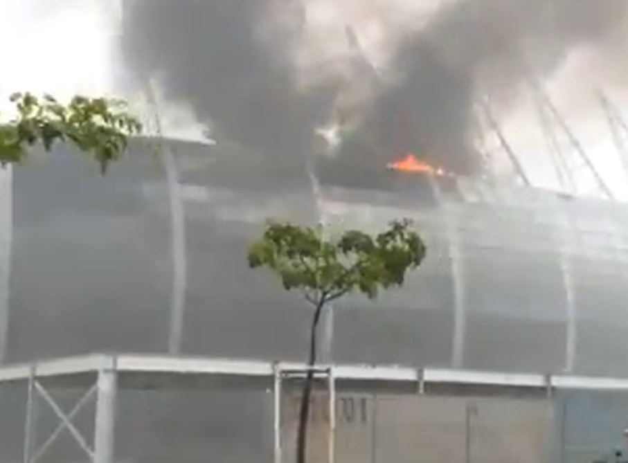 Incêndio atinge Arena Castelão, em Fortaleza; veja vídeo