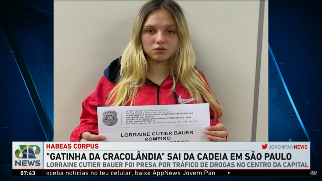 ‘Gatinha da Cracolândia’ deixa cadeia em São Paulo após habeas corpus