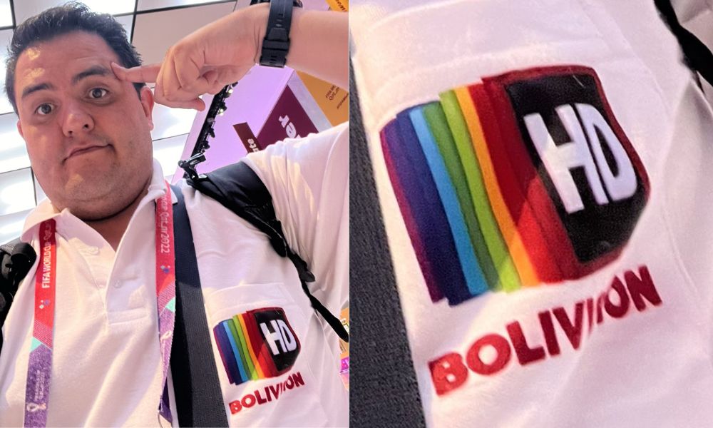 Autoridades do Catar confundem logo de emissora boliviana com bandeira LGBT+ e barram jornalista