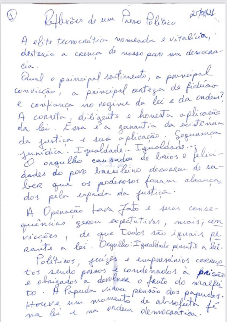 Em carta na cadeia, Roberto Jefferson chama ministros do STF de ‘abutres’: ‘Supremo é o povo’