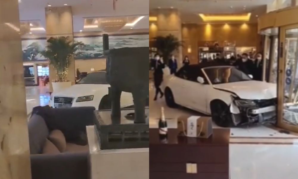 Hóspede perde notebook, se revolta e bate carro luxuoso em hotel chinês