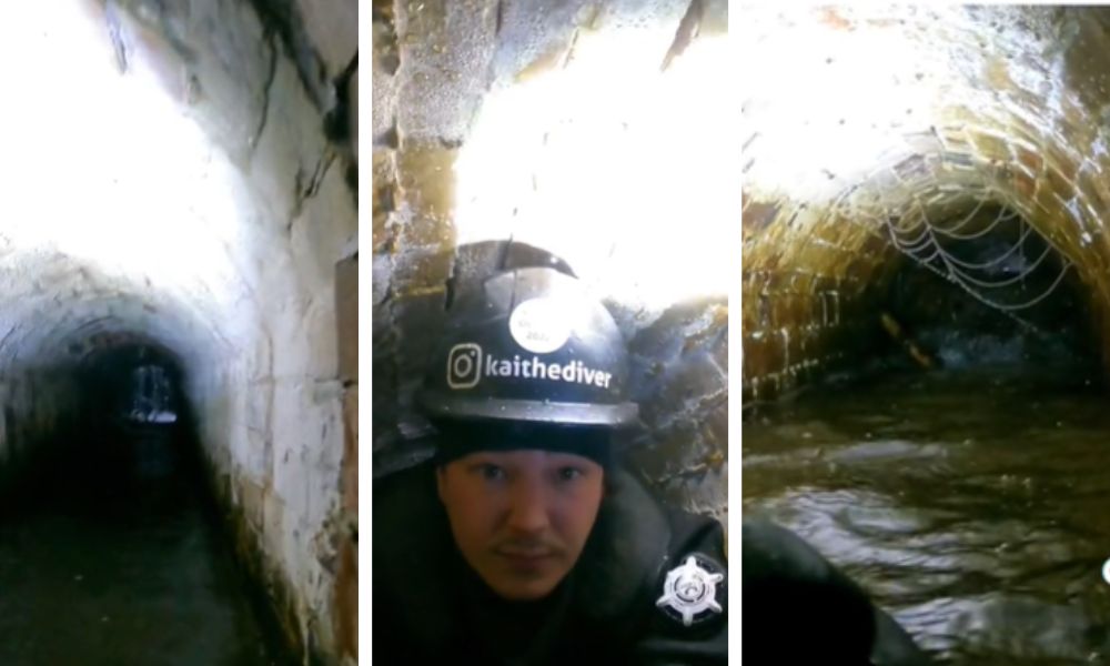 Mergulhador fica encurralado em túnel cheio de água após desabamento e precisa agir rápido; veja vídeo