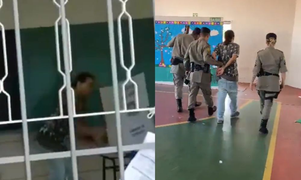 Homem destrói urna a pauladas em Goiânia e é preso em flagrante