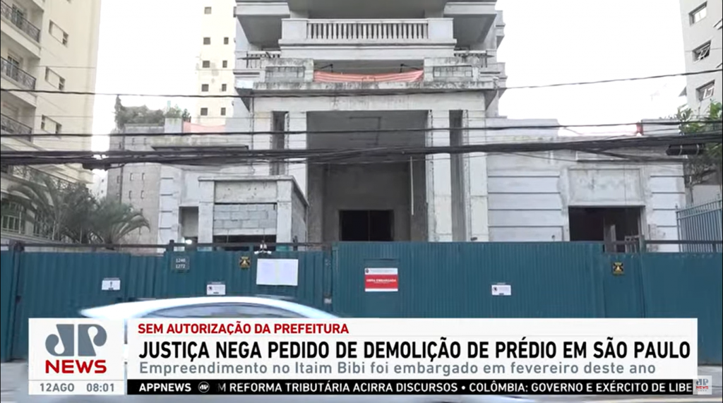 Justiça nega pedido para demolição de prédio de luxo construído sem autorização na zona oeste de SP