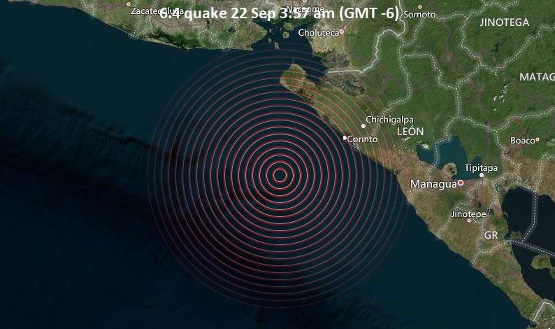 Terremoto de magnitude 6,5 atinge costa da Nicarágua