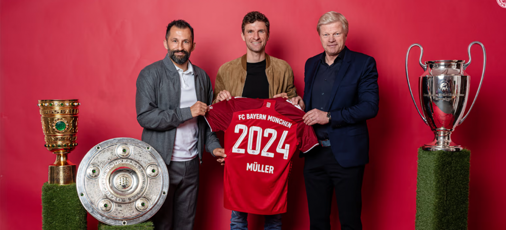 Bayern de Munique encerra novela e renova com Thomas Müller até 2024