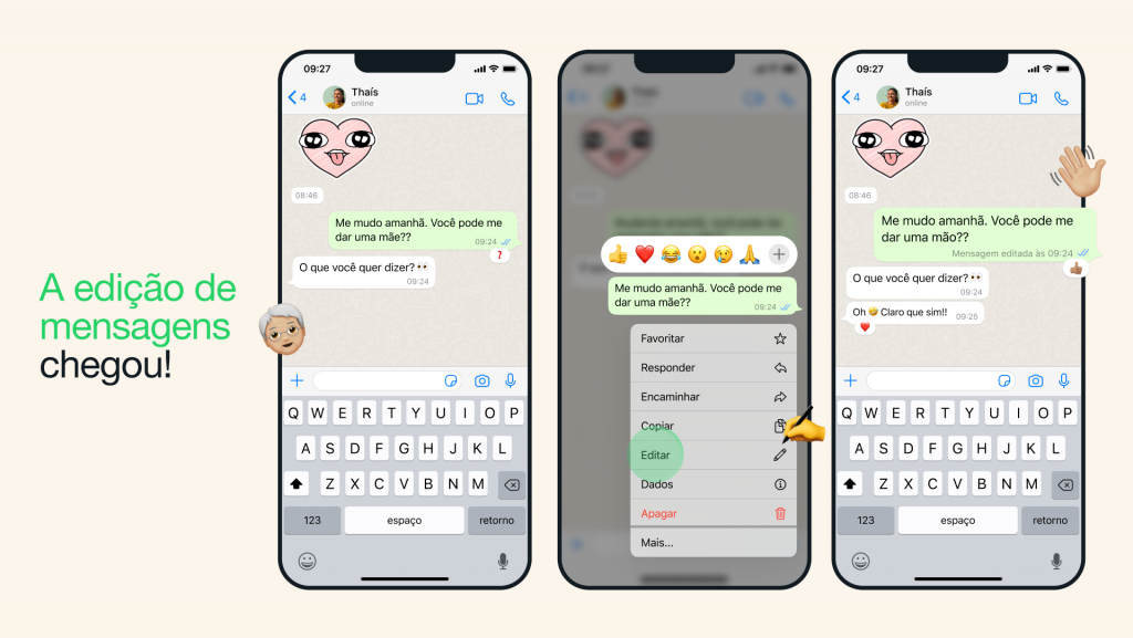 WhatsApp permitirá que usuários editem mensagens enviadas
