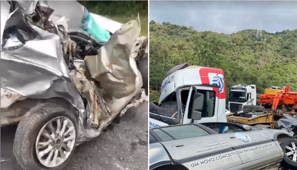 Surfista brasileiro escapa ileso após ter carro esmagado por caminhão no Paraná: ‘Sinistro’