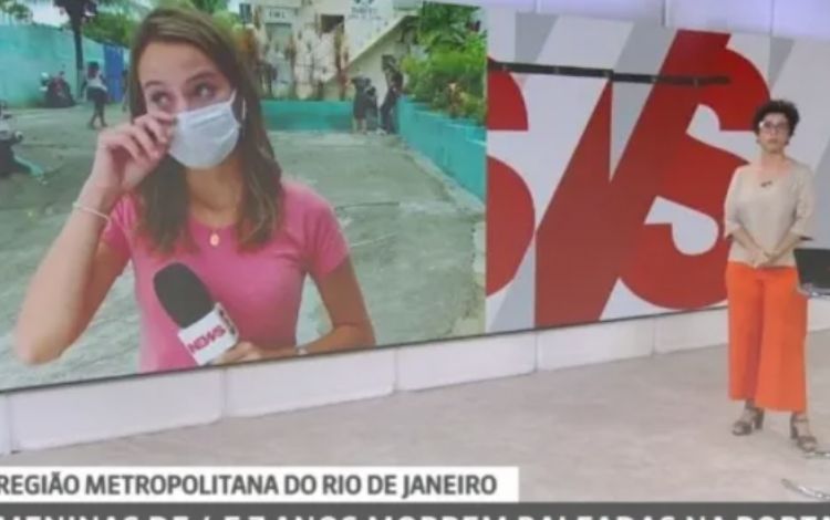 Repórter da GloboNews se emociona ao vivo ao noticiar morte de meninas no Rio