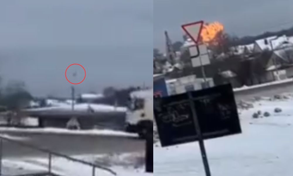 Vídeo mostra momento exato que avião militar cai na Rússia; confira