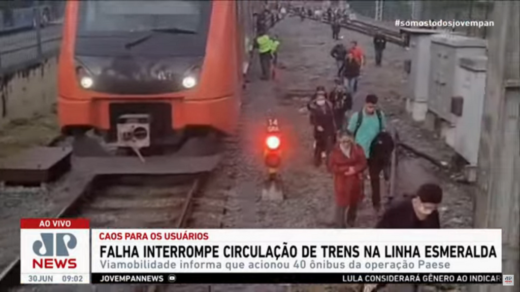 Falha elétrica interrompe circulação de trens na Linha 9-Esmeralda