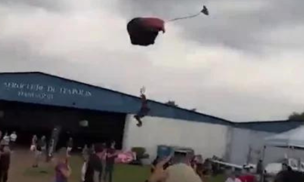 Homem morre ao ser atingido por paraquedista em evento no interior de SP