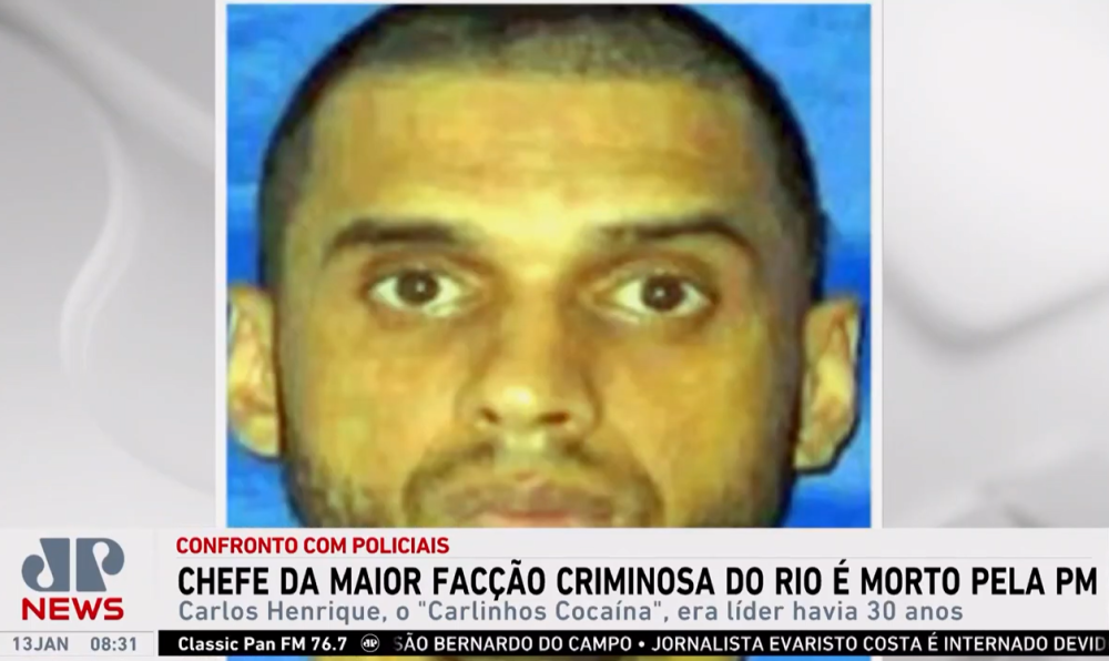 Carlinhos Cocaína, um dos traficantes mais violentos do Rio de Janeiro, morre após troca de tiros com a polícia