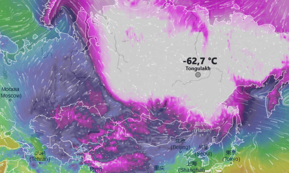 Sibéria registra temperatura de -62,7ºC, a mais baixa em mais de 20 anos