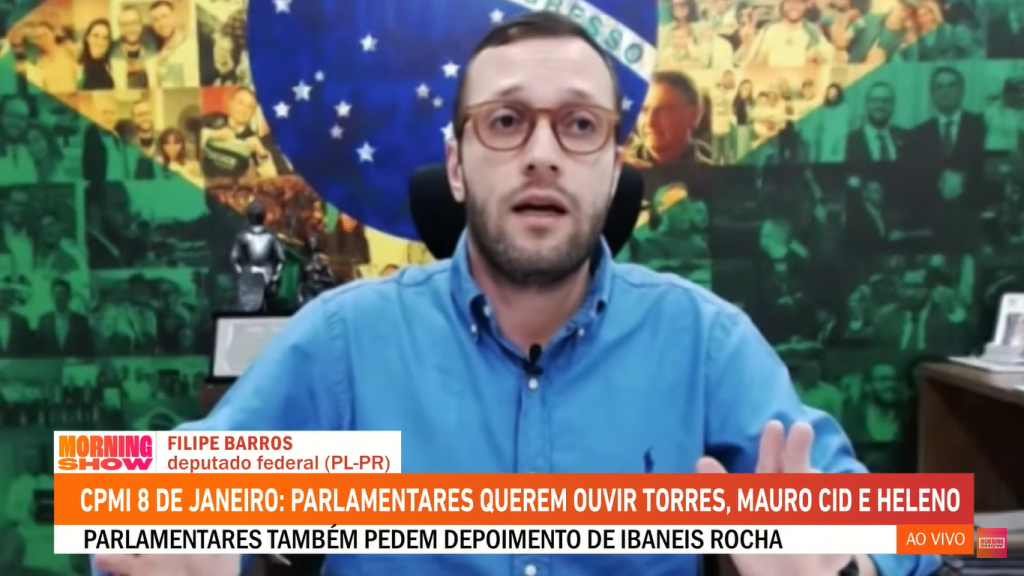 Filipe Barros diz que CPMI do 8 de Janeiro pode trazer ‘danos imensos’ e ‘preocupação’ para governo Lula