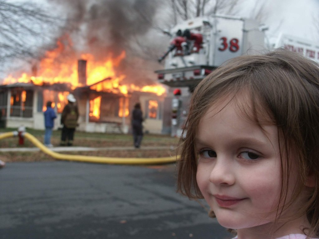 Meme de menina em frente a um incêndio é vendido por R$ 2,5 milhões