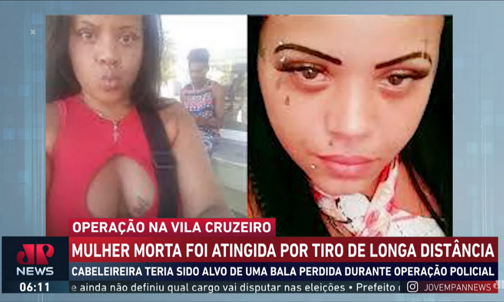 Tiro de longa distância atingiu cabeleireira morta na Vila Cruzeiro