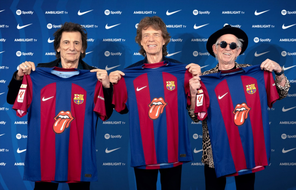 Rolling Stones vira estampa de camisa do Barcelona em clássico contra o Real Madrid