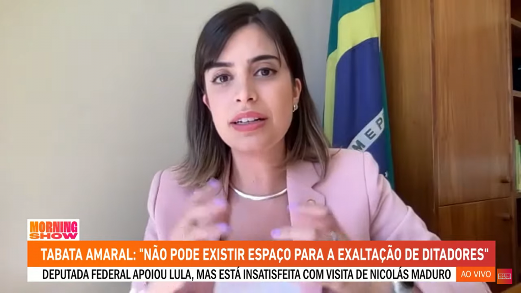 Tabata Amaral chama de ‘grave’ encontro entre Lula e Maduro: ‘Não estou aqui para bater palma’