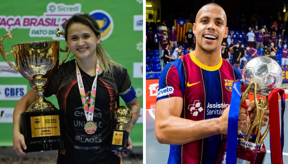 Brasil no topo do futsal: Amandinha é eleita melhor do mundo pela 8ª vez; e Ferrão leva o tri