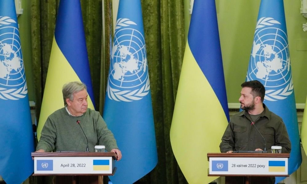 Secretário-geral da ONU se encontra com Zelensky e lamenta ‘fracasso’ em pôr fim à guerra