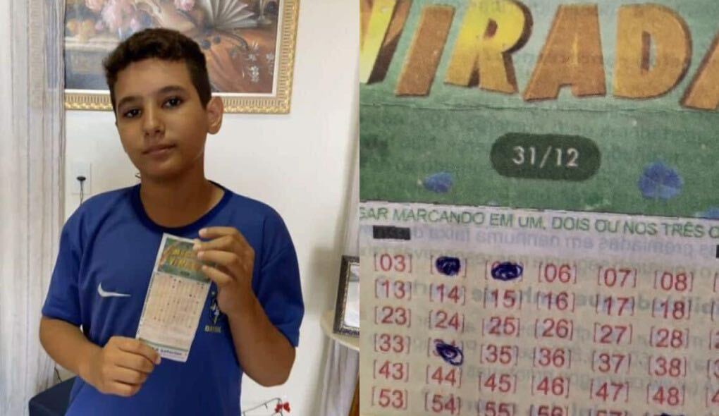 Menino de 10 anos acerta as seis dezenas da Mega da Virada, mas mãe não registra bilhete