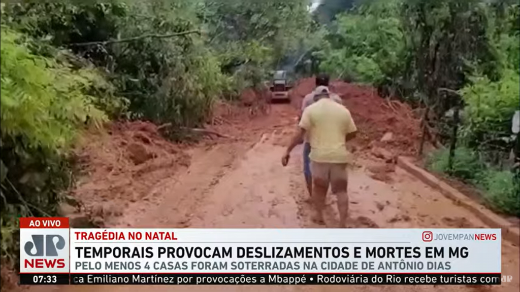 Deslizamentos deixam pelo menos três mortos em Minas Gerais