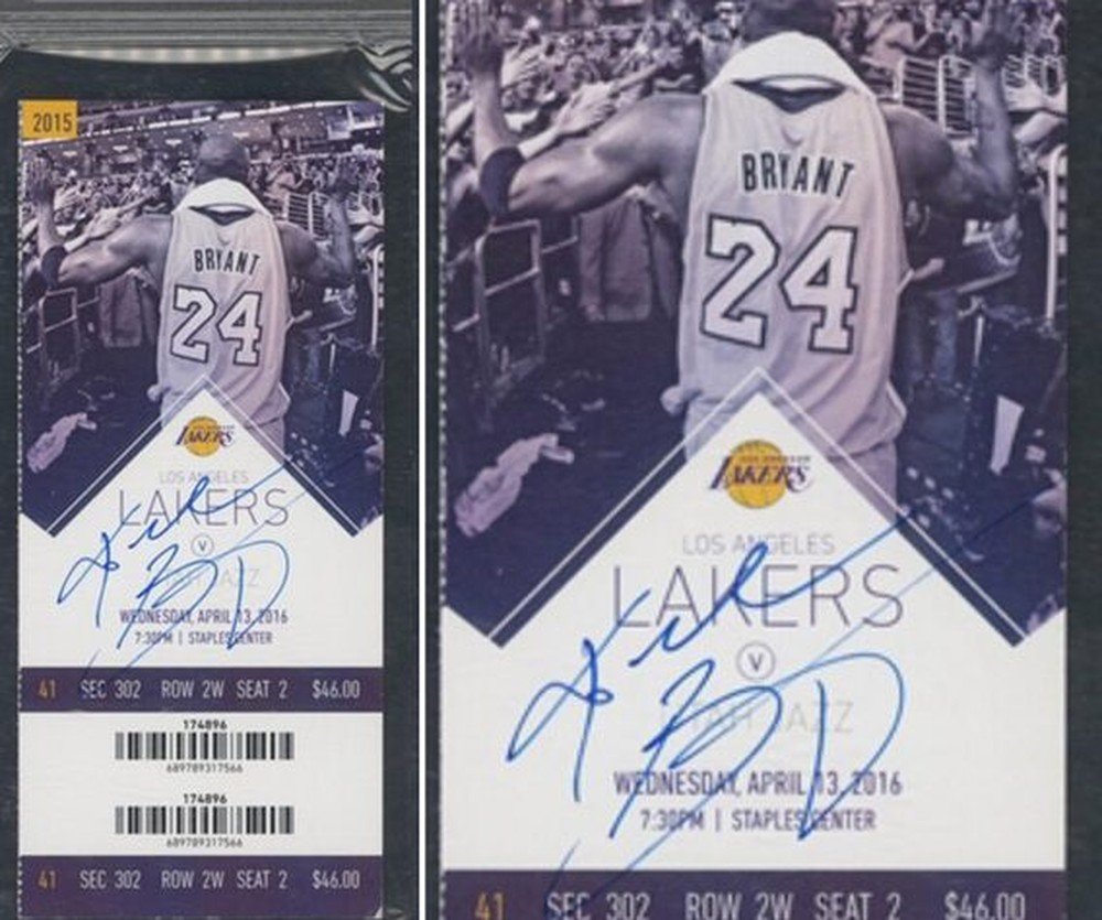 Ingresso autografado da última partida de Kobe Bryant na NBA é leiloado por R$ 230 mil