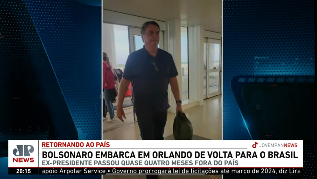 Bolsonaro embarca nos EUA de volta para o Brasil