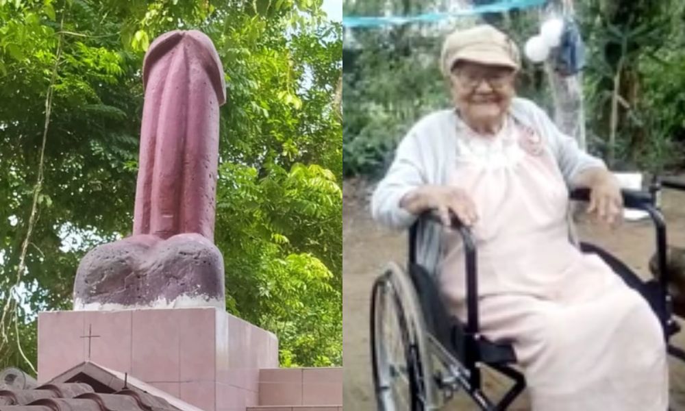 Pedido inusitado: senhora de 99 anos é enterrada com pênis gigante de 300kg