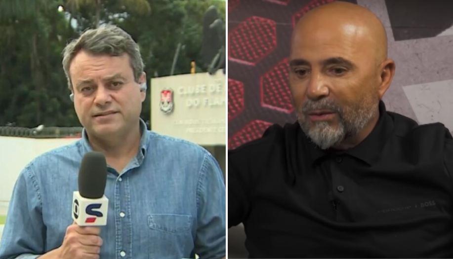 Repórter da Globo chama Sampaoli de ‘imbecil’ em áudio vazado durante transmissão de Flamengo x São Paulo