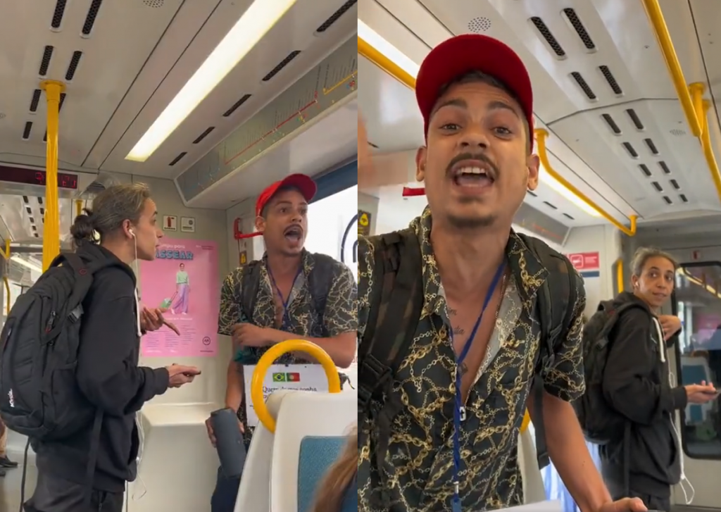 Passageira tenta expulsar rapper brasileiro de vagão do metrô de Portugal