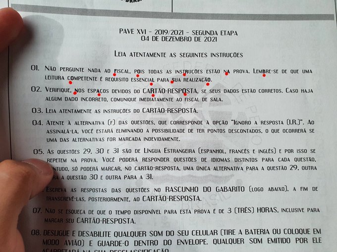 UFPel aplica prova com frase ‘Fora Bolsonaro’ escondida em caracteres em negrito