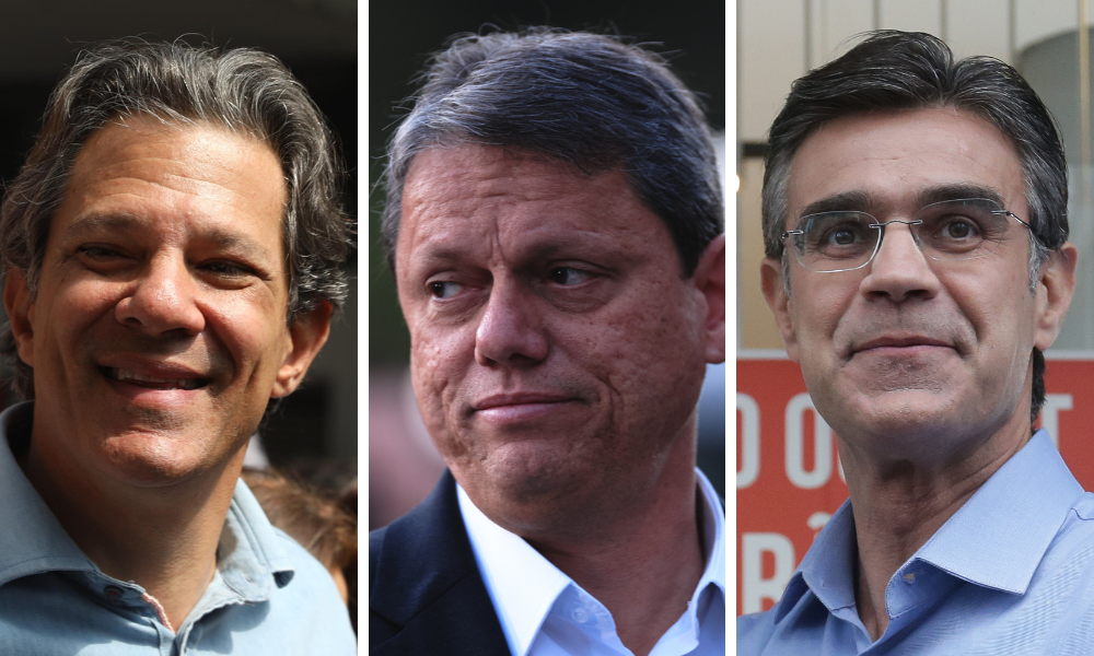 Haddad lidera em SP com 34%; Tarcísio tem 24%, e Garcia, 19%, diz Ipec