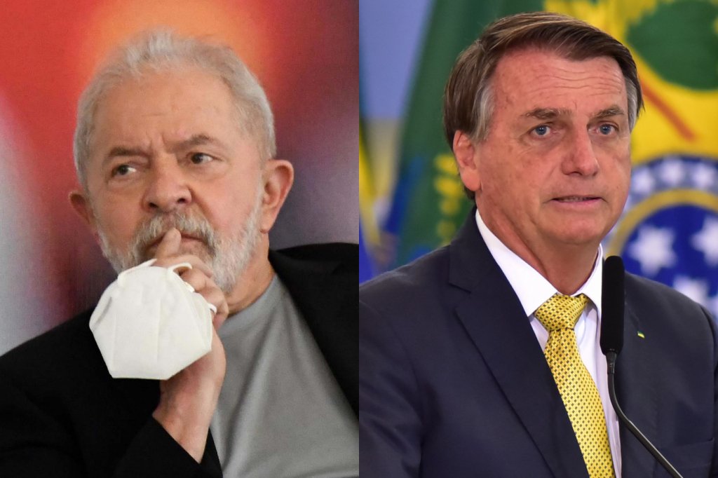Vantagem de Lula para Bolsonaro no 1º turno cai cinco pontos em um mês