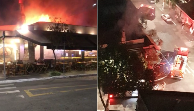 Incêndio atinge bar na Mooca em São Paulo